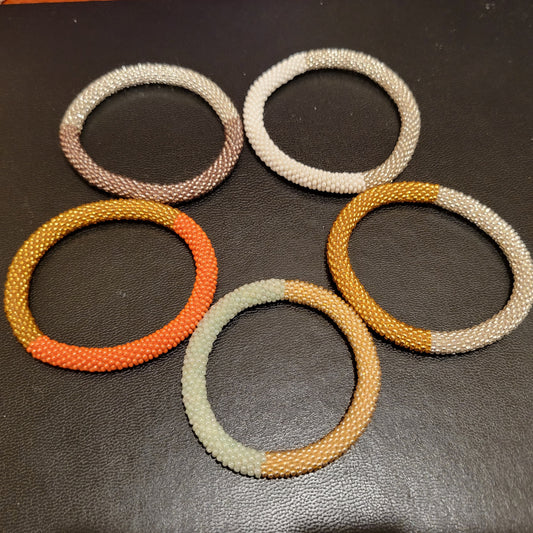 Half & Half Color Seed Bead Bracelets