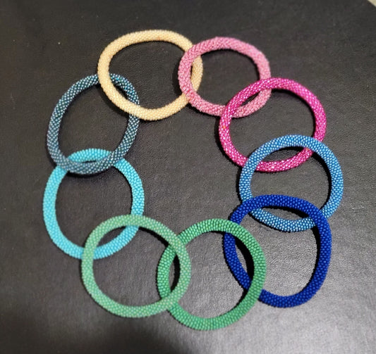 Single Color Seed Bead Bracelets