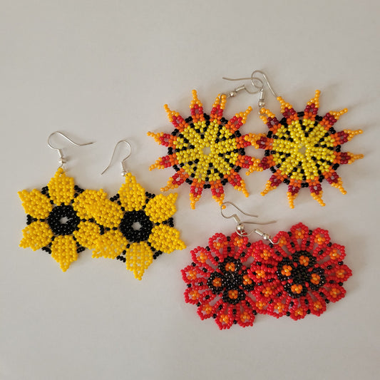 Sun & Flower Earrings