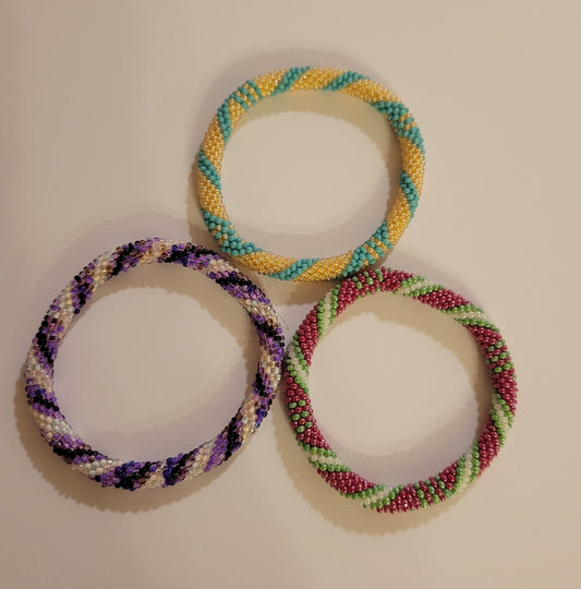 Double Spiral Seed Bead Bracelets