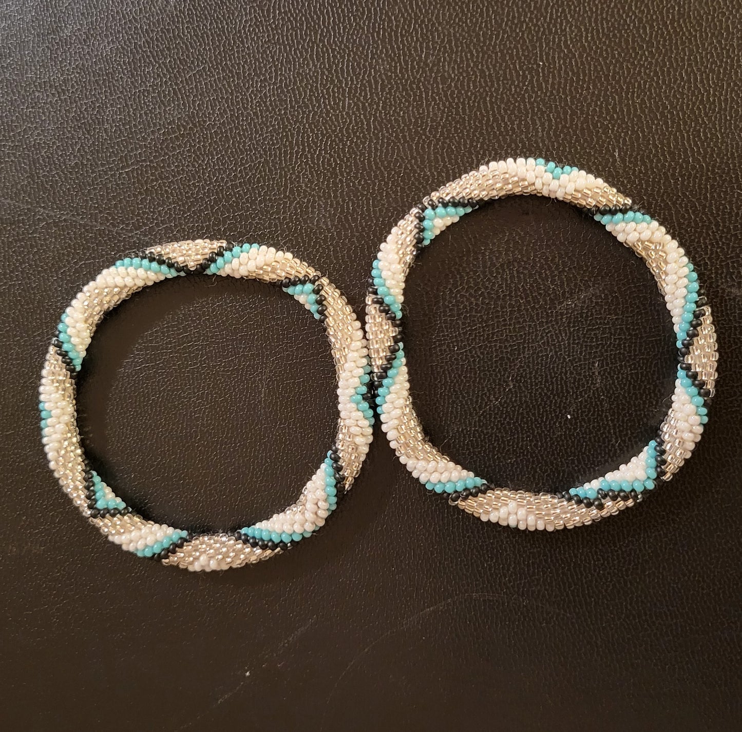 Triangular Spiral Seed Bead Bracelet